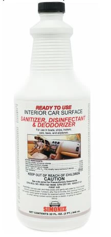 Simoniz RTU Interior Car Surface Sanitizer, Disinfectant & Deodorizer Last Chance 1 Simoniz RTU Interior Car Surface Sanitizer, Disinfectant & Deodorizer Last Chance