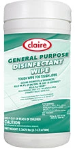 Claire General Purpose Disinfectant Wipes Cleaners & Degreasers